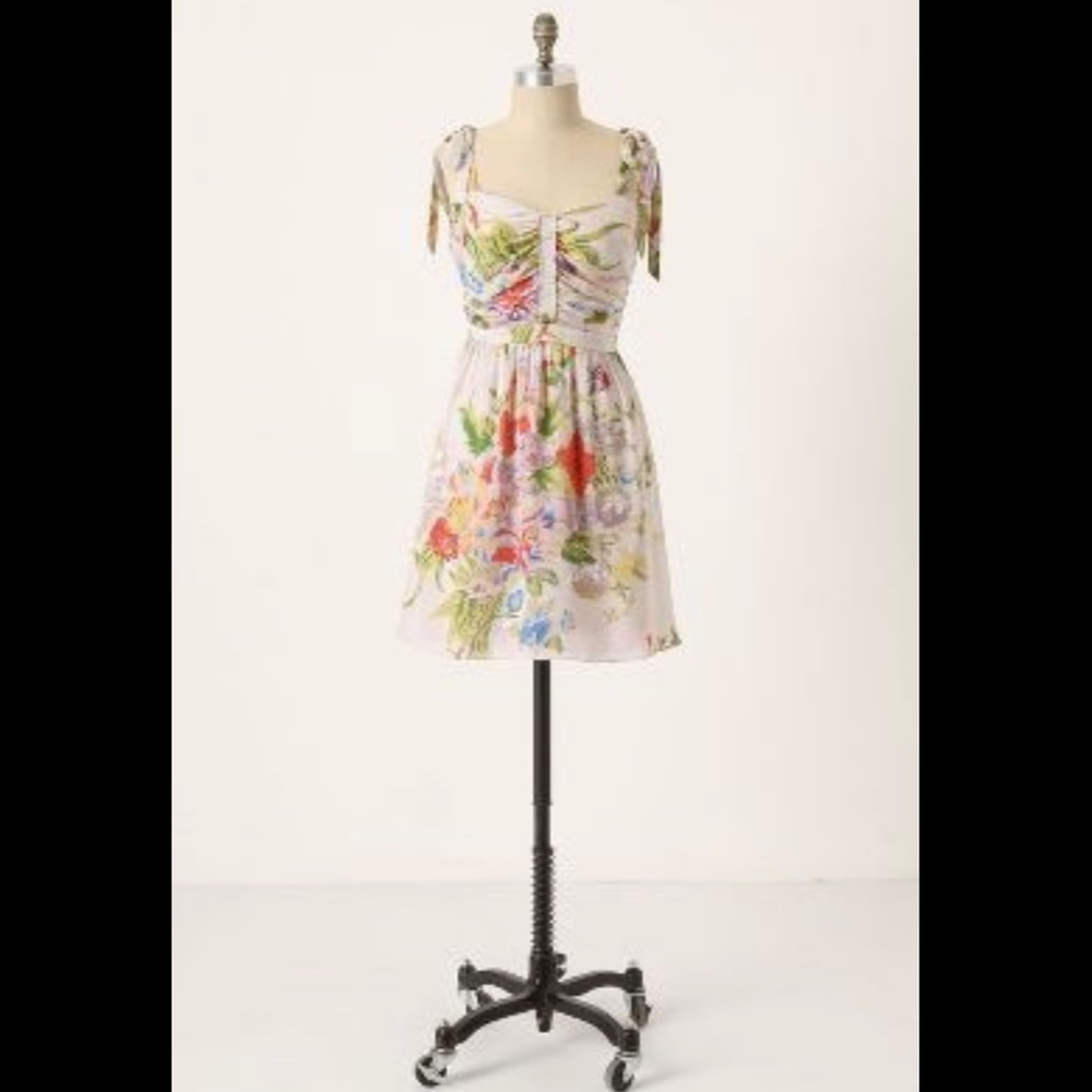 Anthropologie Leifsdottir Summer Twilight Dress, 100% Silk, Size 4 - Picture 6 of 16